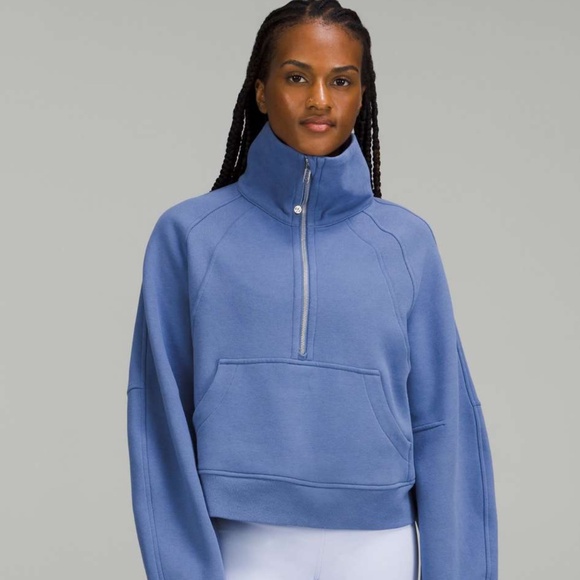 Lululemon Scuba Oversized Funnel Neck Half-Zip in Water Drop, Size XS/S - Picture 1 of 5